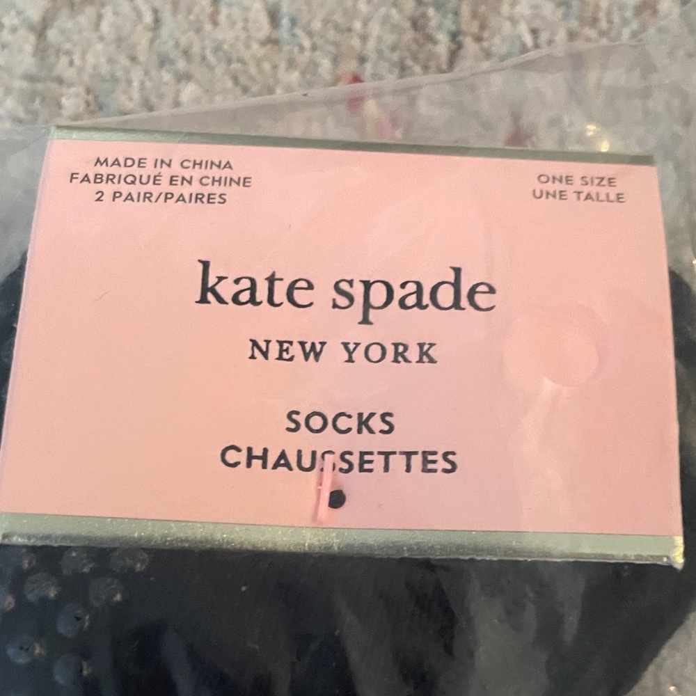 Kate Spade Black Socks with Gold Apple - Picture 5 of 5